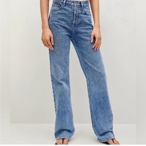Mango MNG Kaia Wide Leg High Waisted Jeans